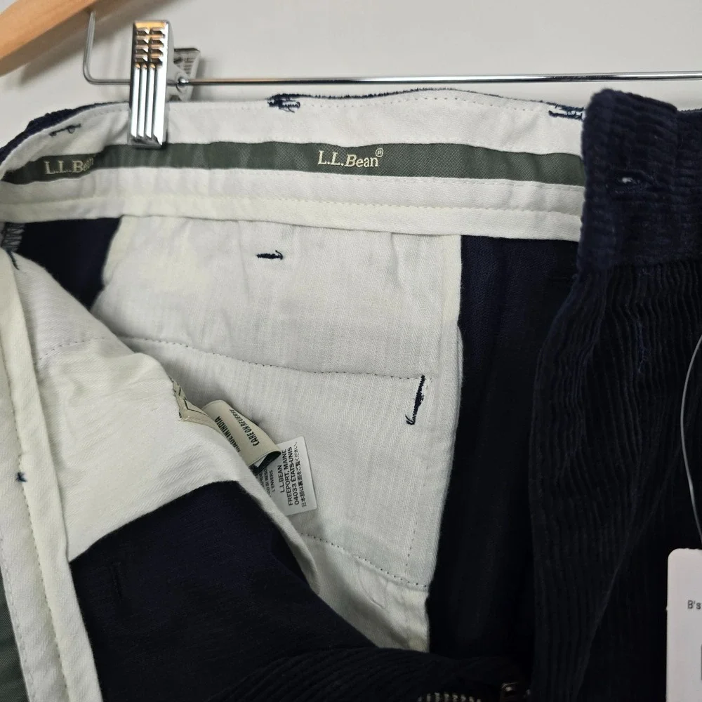 NWT LL Bean Mens Country Stretch Corduroy Pants Sz 35x30 Blue Preppy Classic